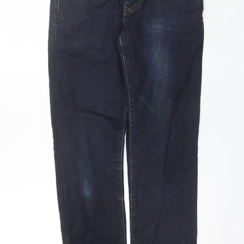 River Island Mens Blue  Cotton Straight Jeans Size 28 in L30 in Regular