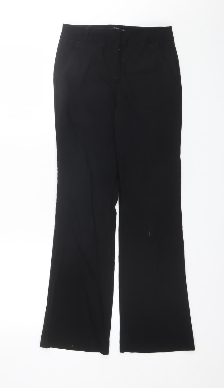 Papaya Womens Black  Viscose Dress Pants Trousers Size 8 L28 in Regular