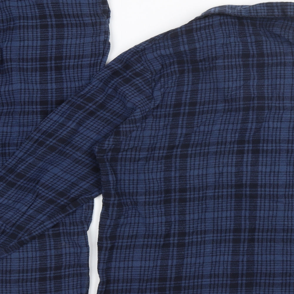 F&F Mens Blue Plaid Cotton  Pyjama Set Size L