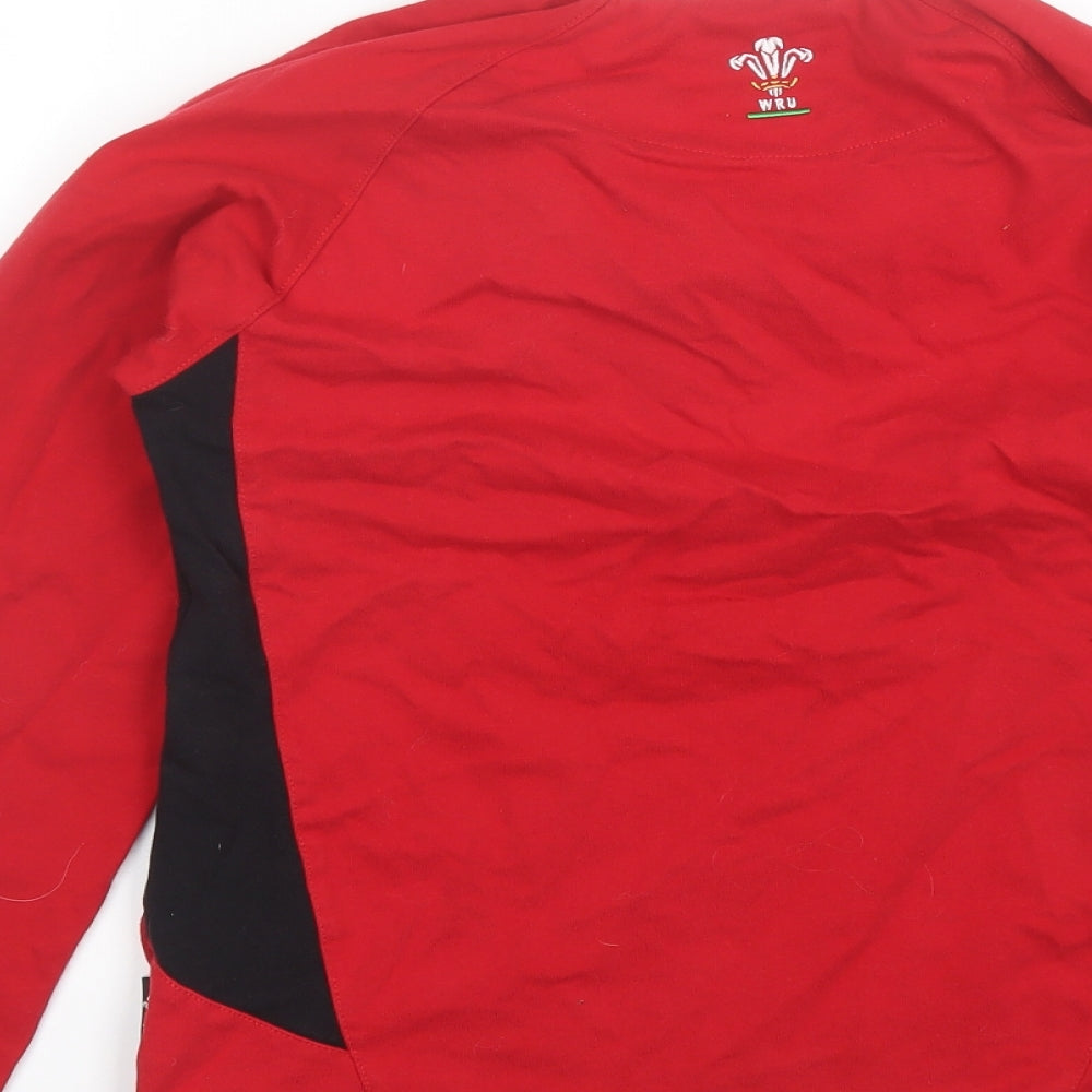 WRU Boys Red Collared  Cotton Pullover Jumper Size 11-12 Years   - Welsh Rugby