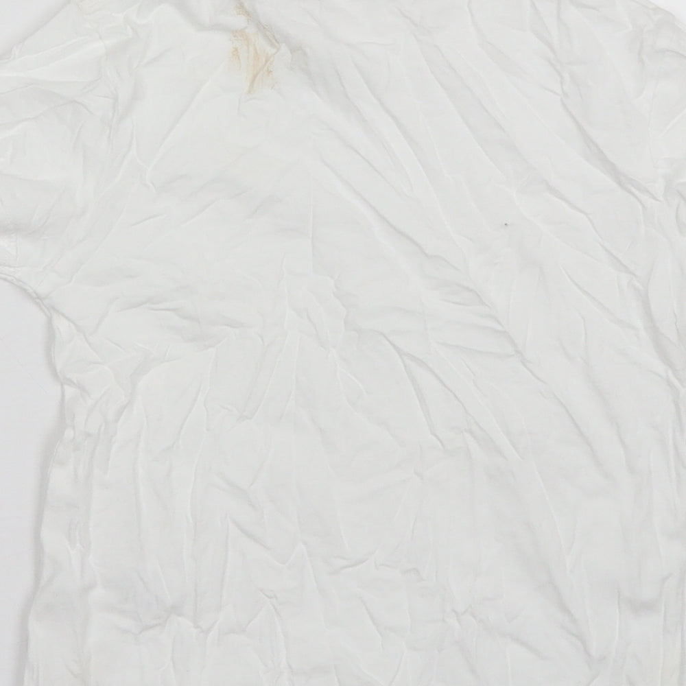 George Boys White  Cotton Basic T-Shirt Size 6-7 Years Round Neck