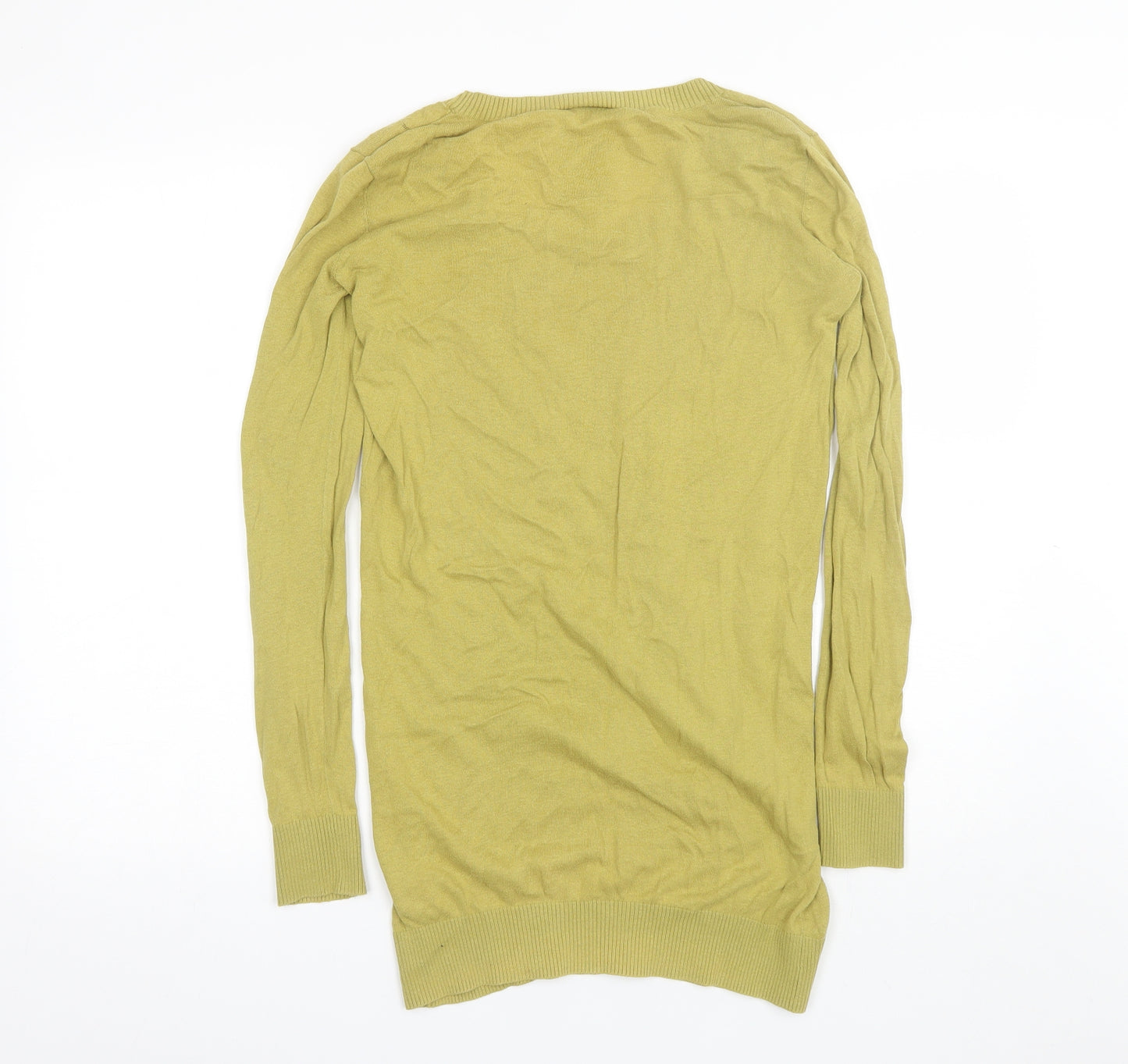 River Island Womens Green Scoop Neck  Cotton Pullover Jumper Size 10