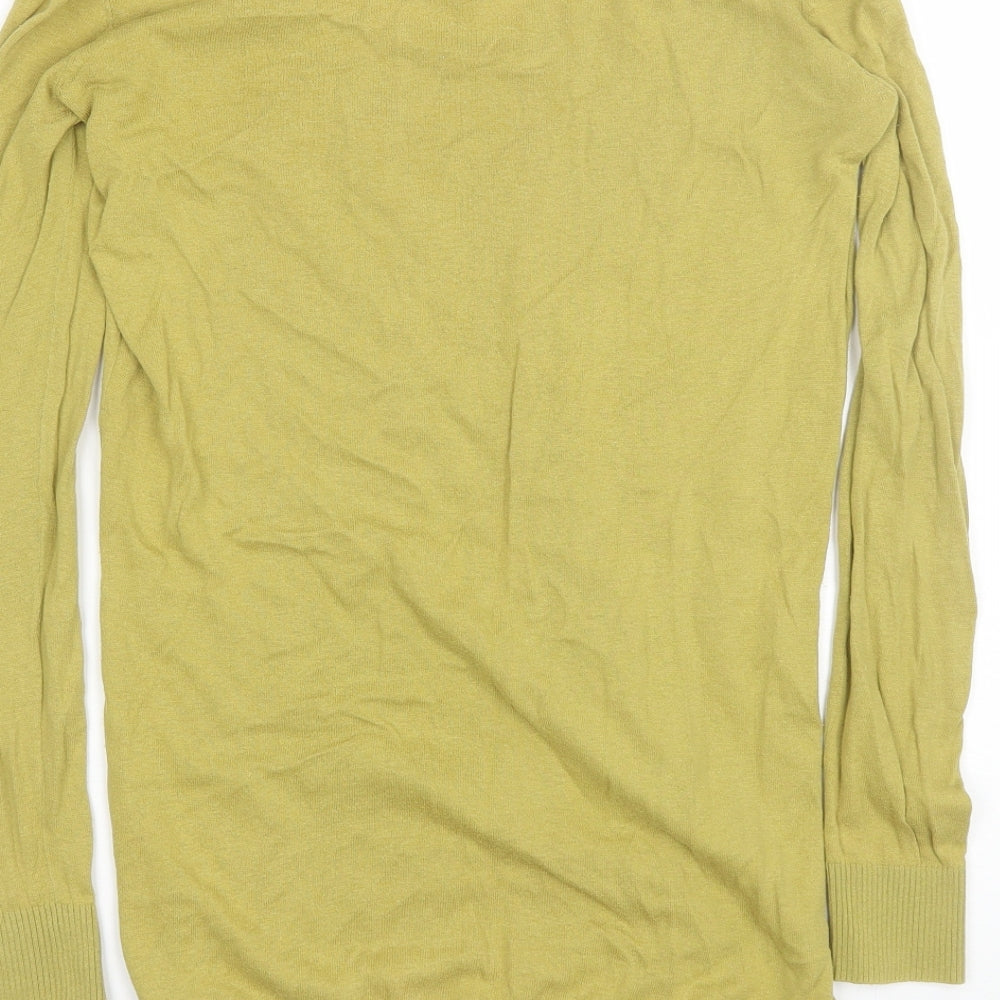 River Island Womens Green Scoop Neck  Cotton Pullover Jumper Size 10