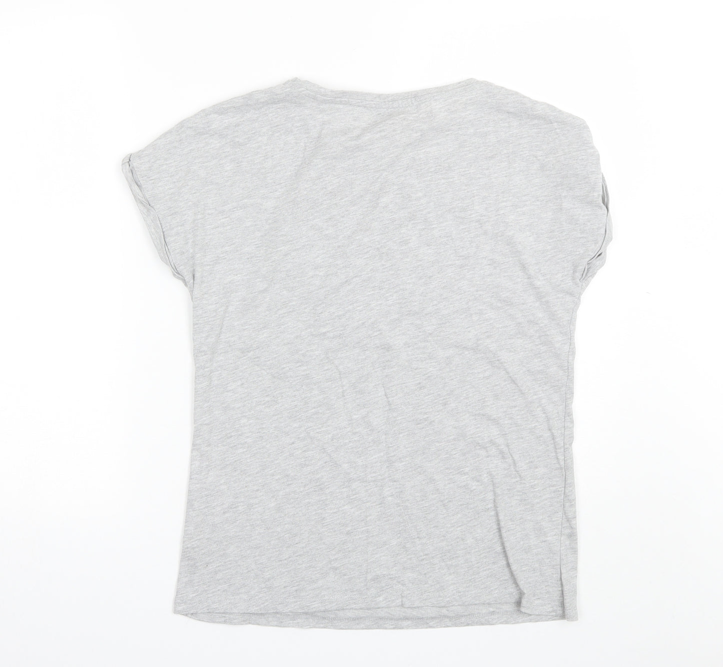 Papaya Womens Grey  Cotton Basic T-Shirt Size 10 Round Neck