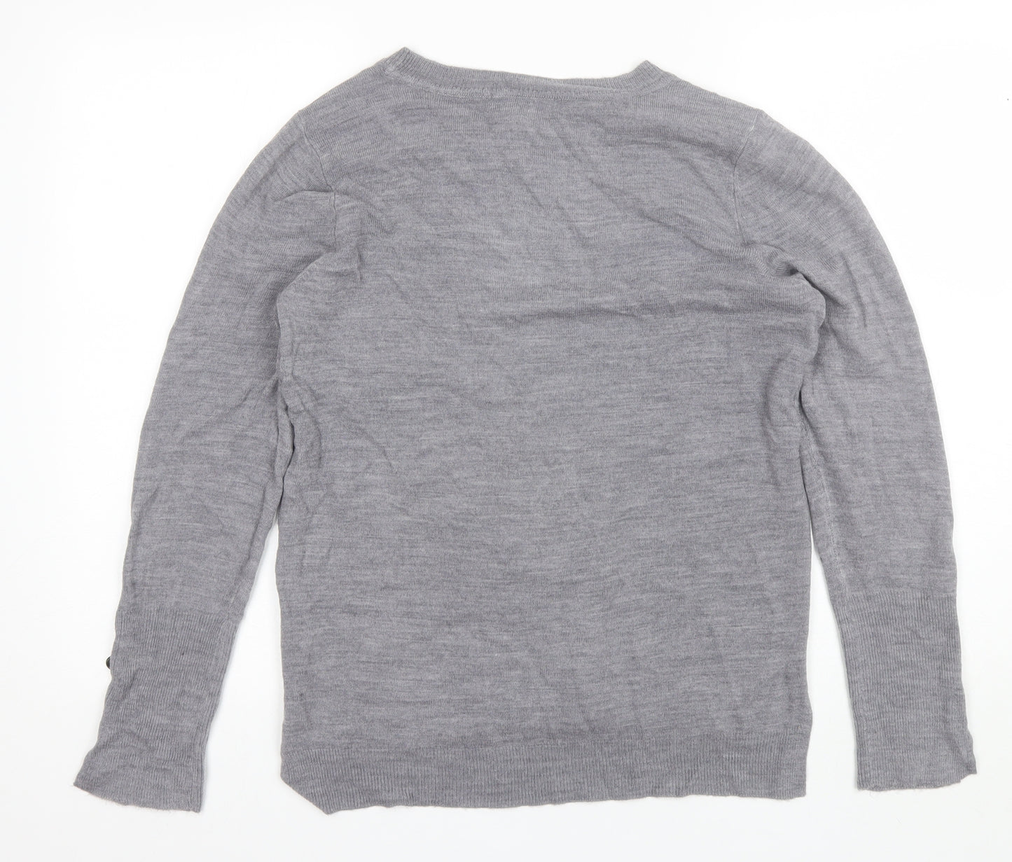 Primark Womens Grey Round Neck  Acrylic Pullover Jumper Size S