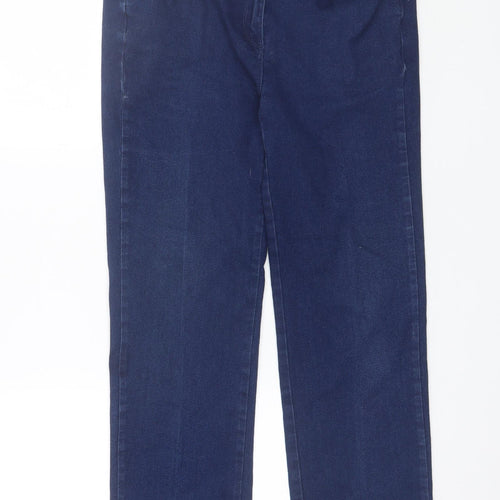 Preworn Womens Blue  Cotton Straight Jeans Size 12 L25 in Regular