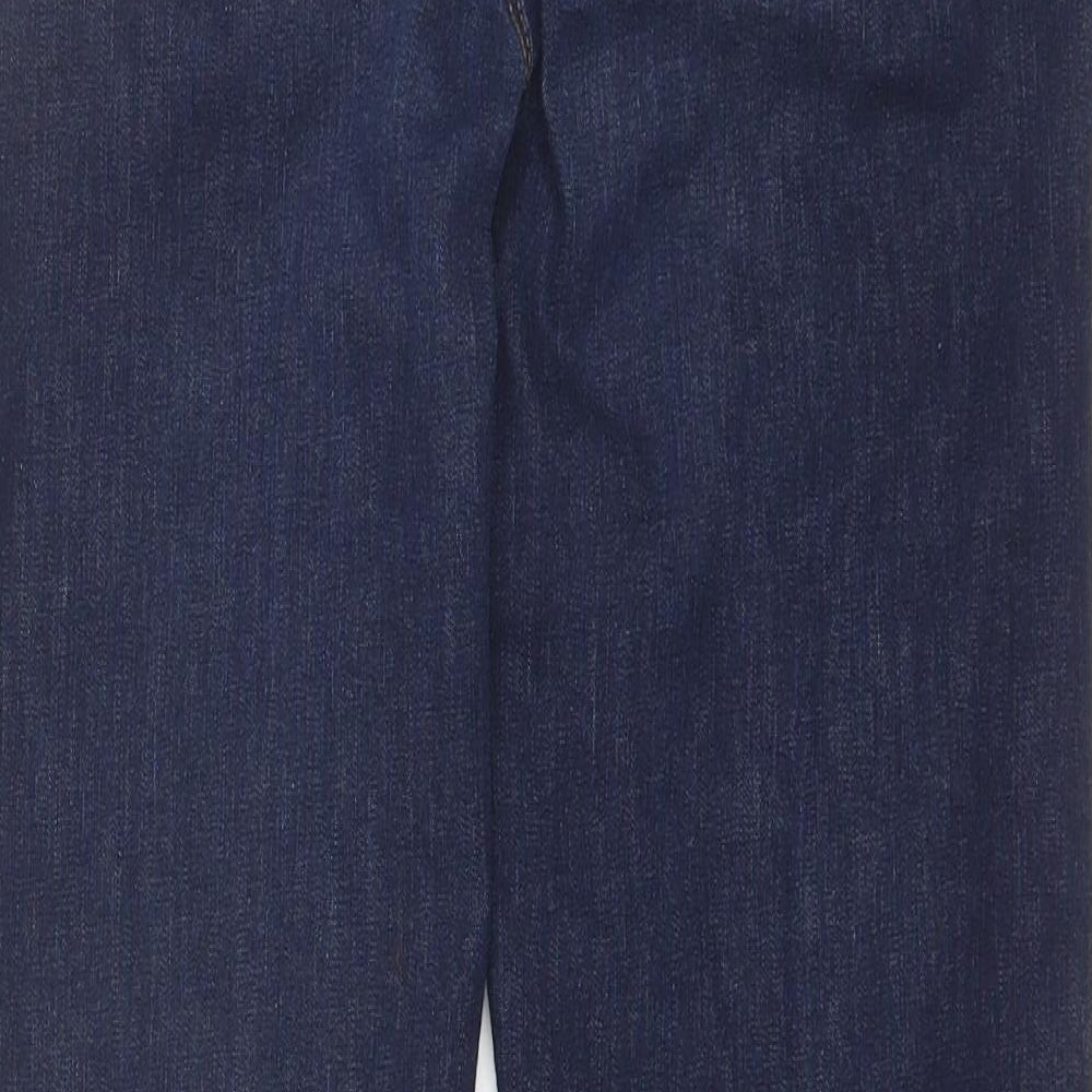 Marks and Spencer Womens Blue  Cotton Straight Jeans Size 14 L27 in Regular