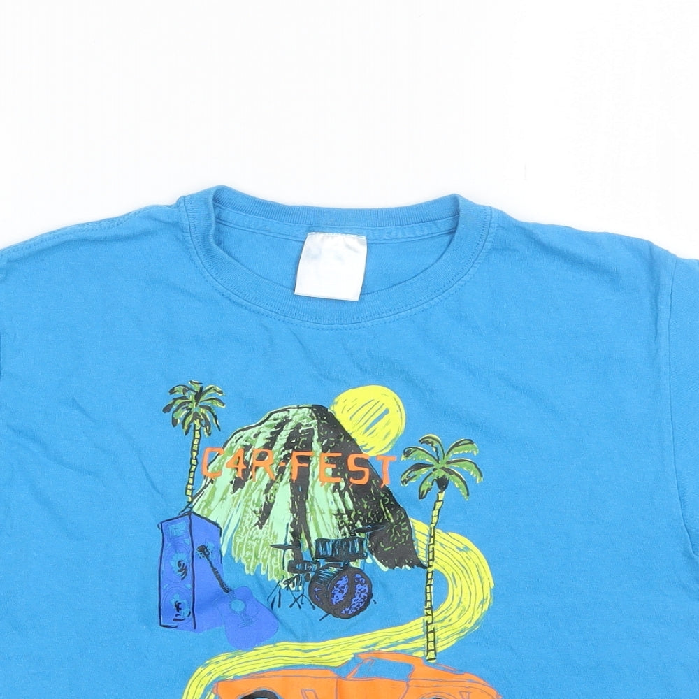 C4R FEST Boys Blue  Cotton Basic T-Shirt Size 7-8 Years Round Neck