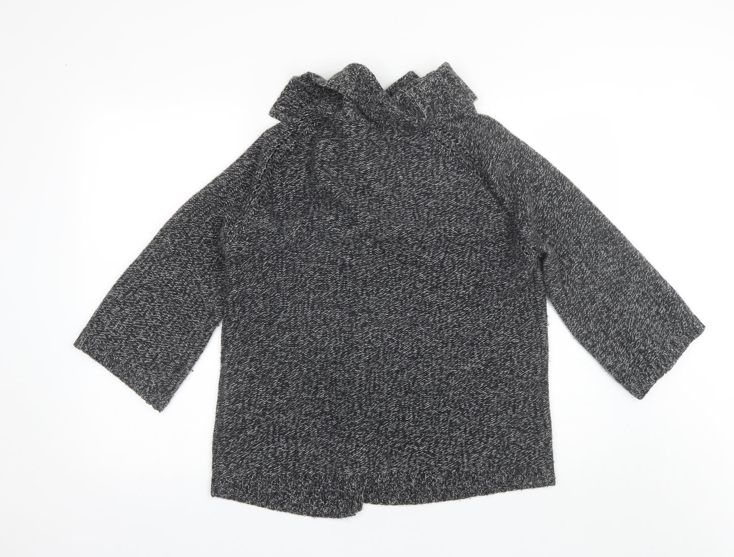 Laura Ashley Womens Grey Collared  Wool Cardigan Jumper Size 16