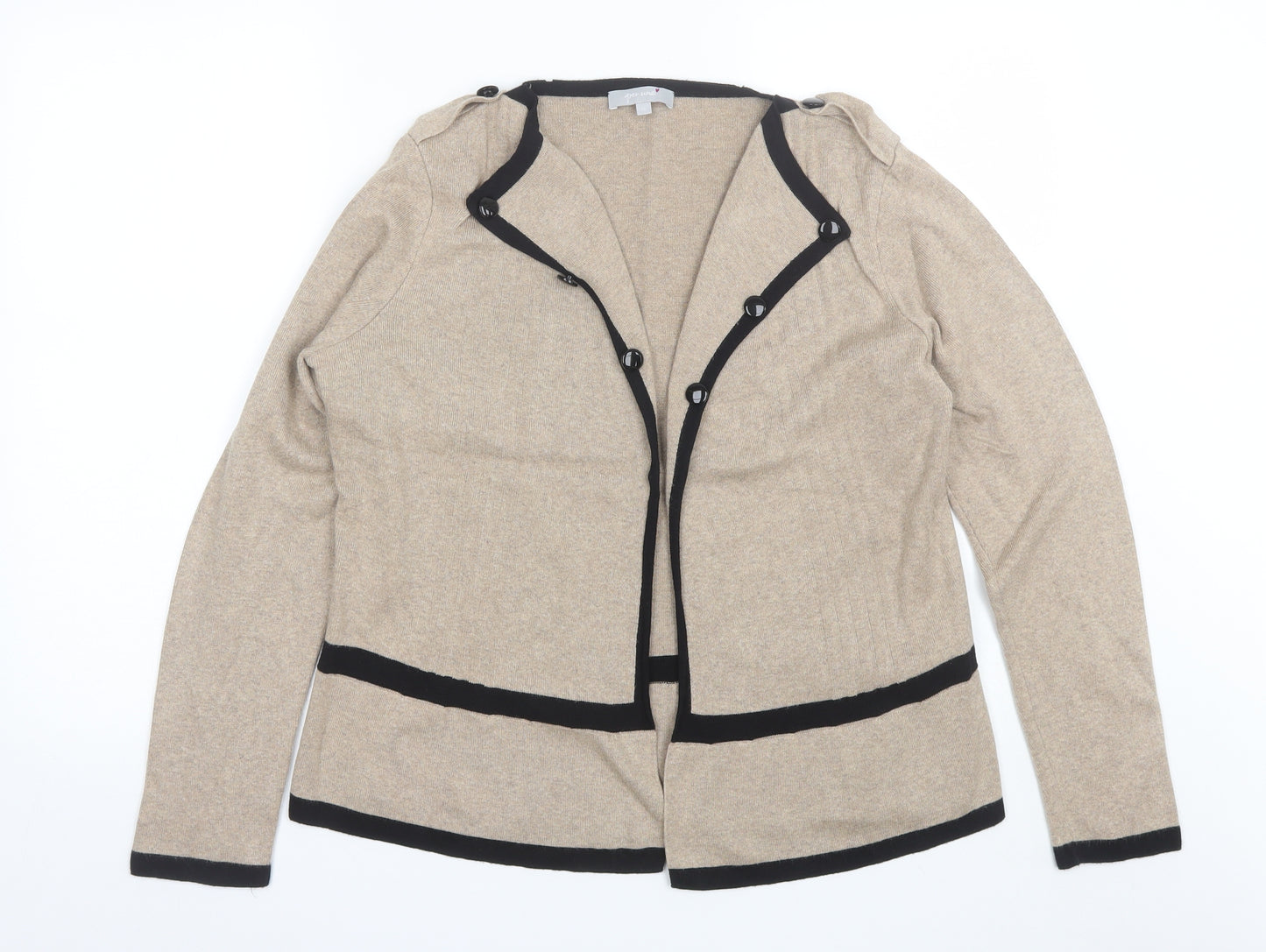 Per Una Womens Brown V-Neck  Cotton Cardigan Jumper Size 14