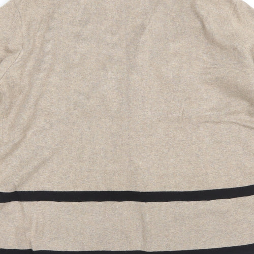 Per Una Womens Brown V-Neck  Cotton Cardigan Jumper Size 14