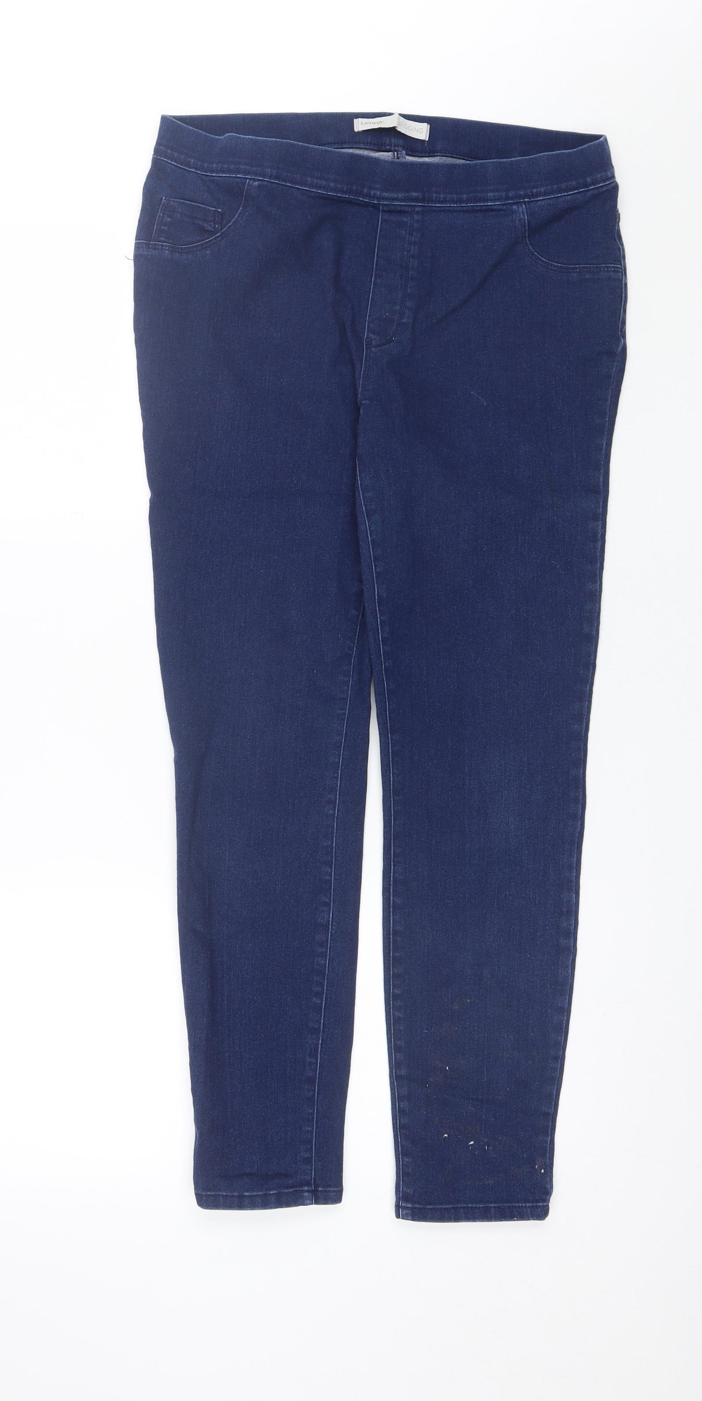 George Womens Blue  Cotton Jegging Jeans Size 14 L27 in Regular