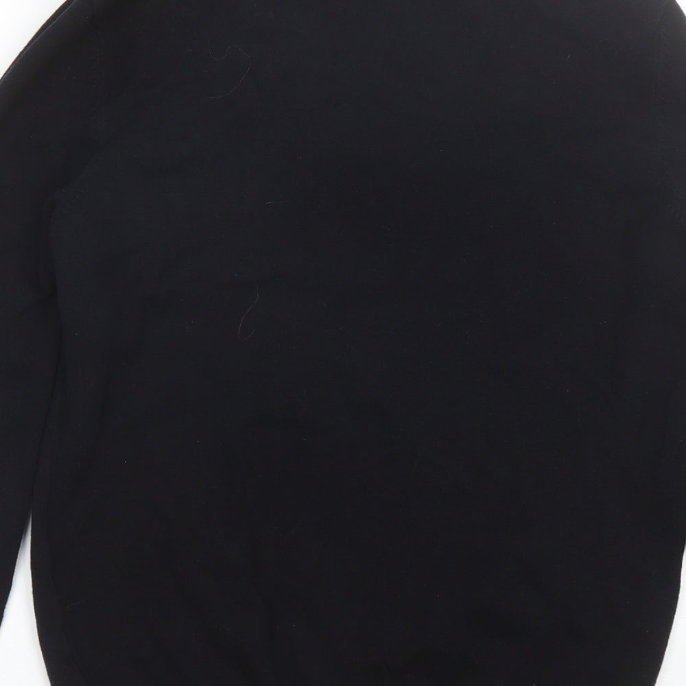 George Mens Black V-Neck  Cotton Pullover Jumper Size M
