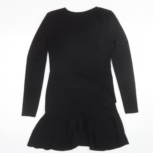 Boohoo Womens Black  Polyester Shift  Size 10  Round Neck