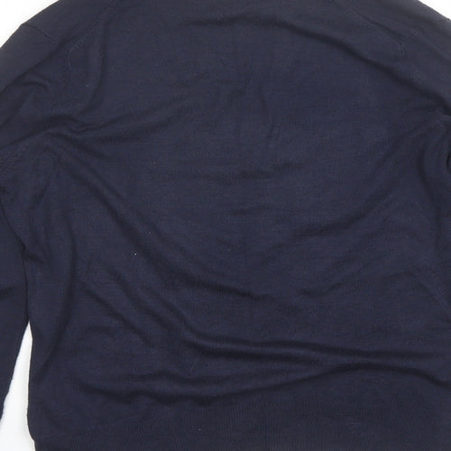 Marks and Spencer Womens Blue Round Neck  Viscose Cardigan Jumper Size 14