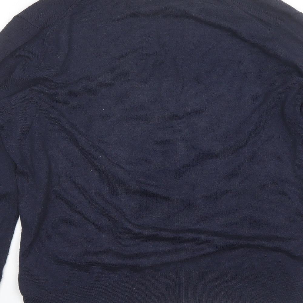 Marks and Spencer Womens Blue Round Neck  Viscose Cardigan Jumper Size 14