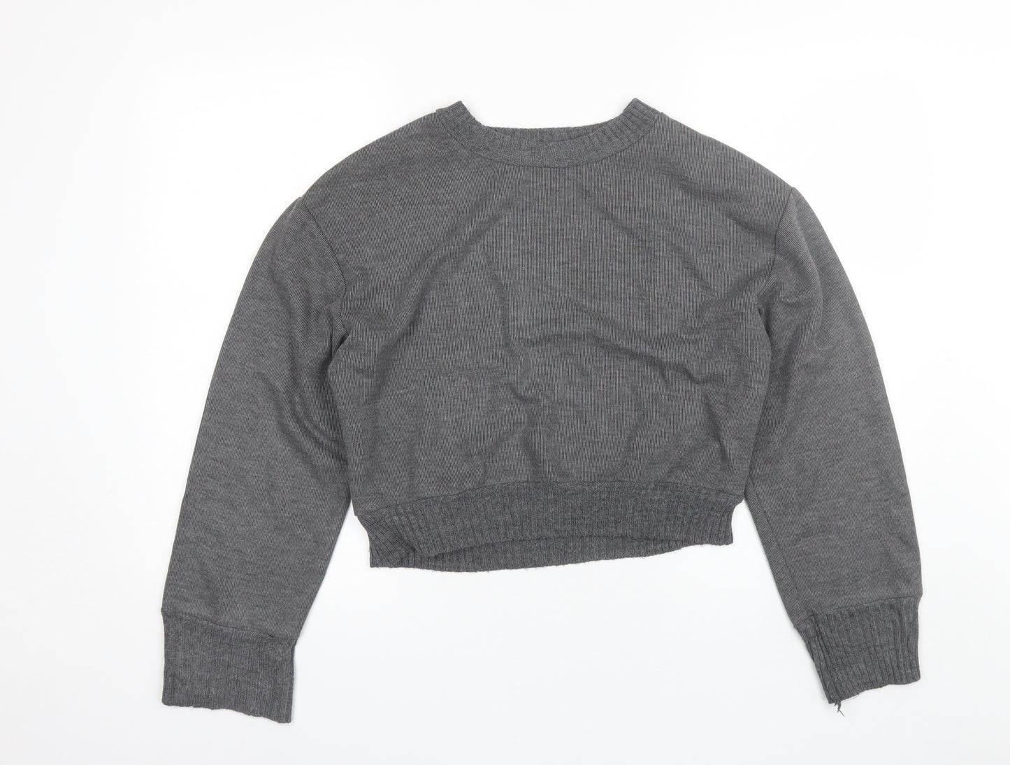 Zara Womens Grey Round Neck  Polyester Pullover Jumper Size M