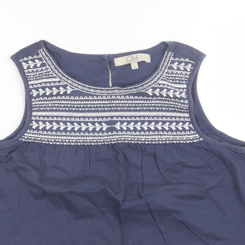 Clockhouse Womens Blue  Cotton Basic Blouse Size L Round Neck