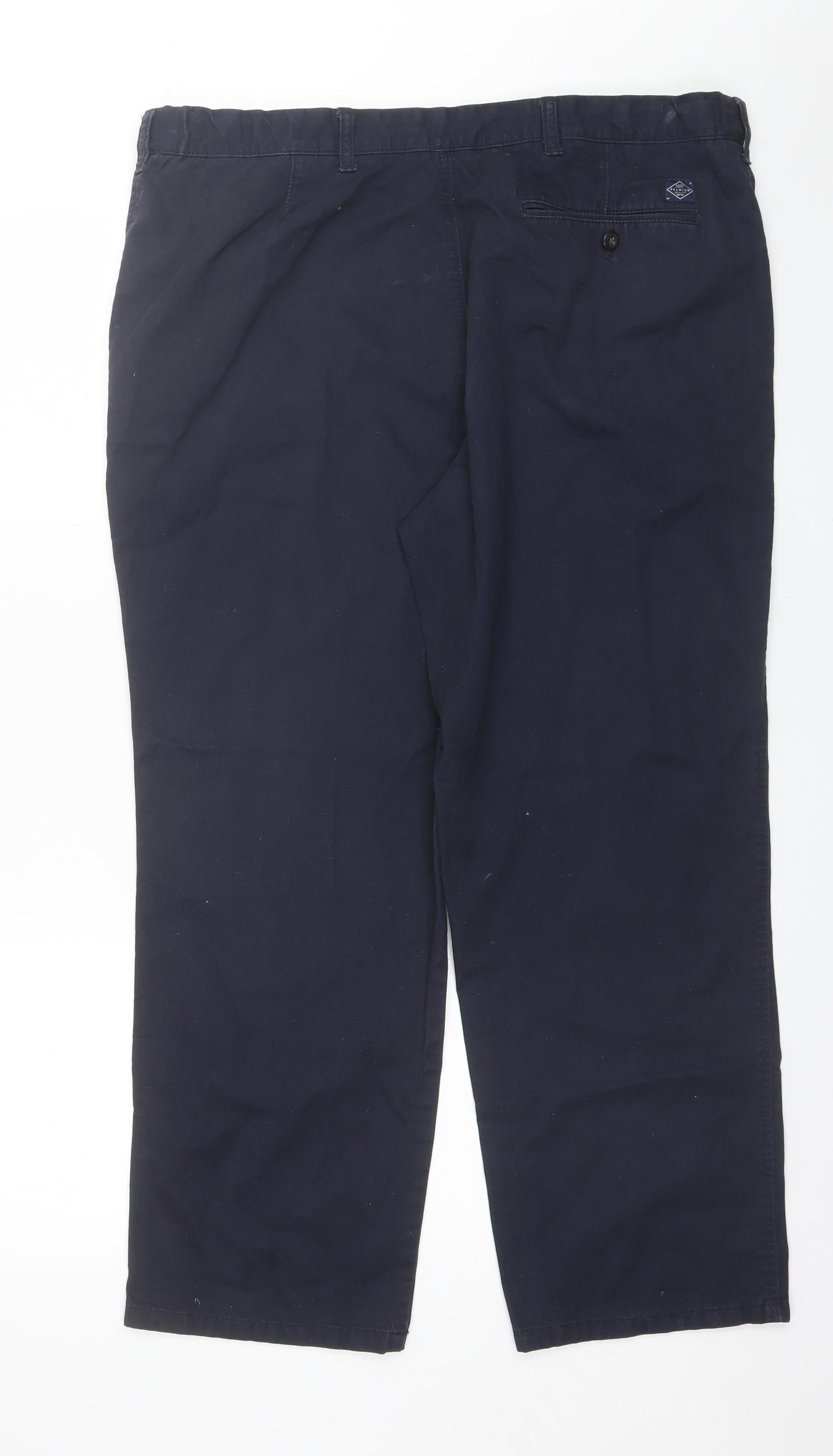 Marks and Spencer Mens Blue  Cotton Chino Trousers Size 40 L29 in Regular