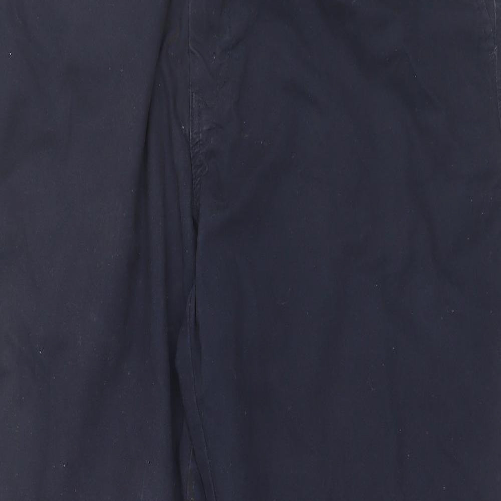 Marks and Spencer Mens Blue  Cotton Chino Trousers Size 40 L29 in Regular