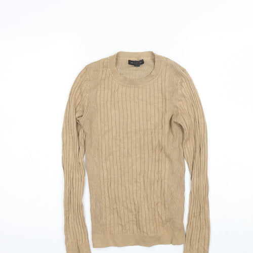 New Look Womens Beige Round Neck  Viscose Pullover Jumper Size 10