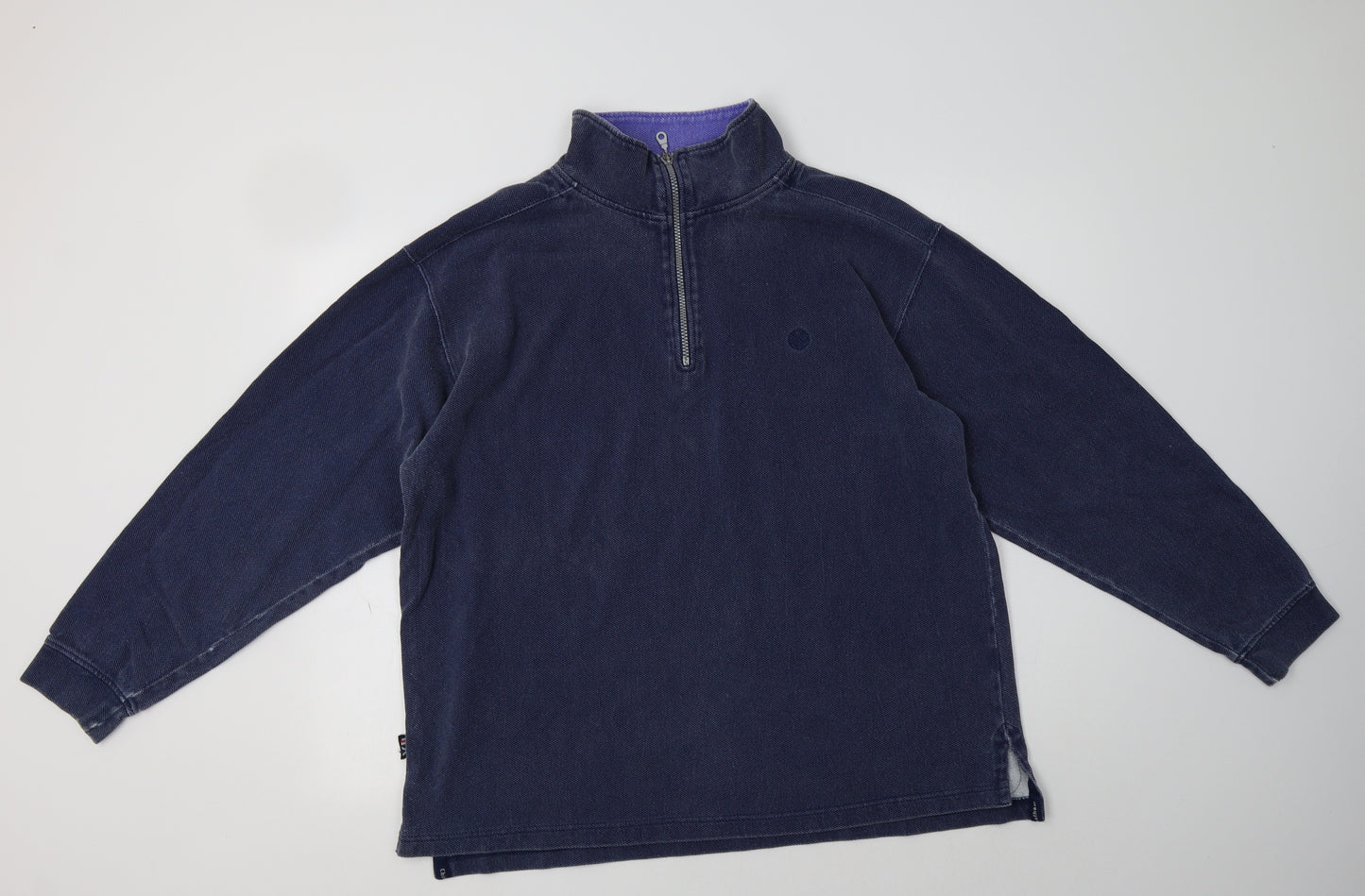 Chatham Mens Blue  Cotton Henley Sweatshirt Size M