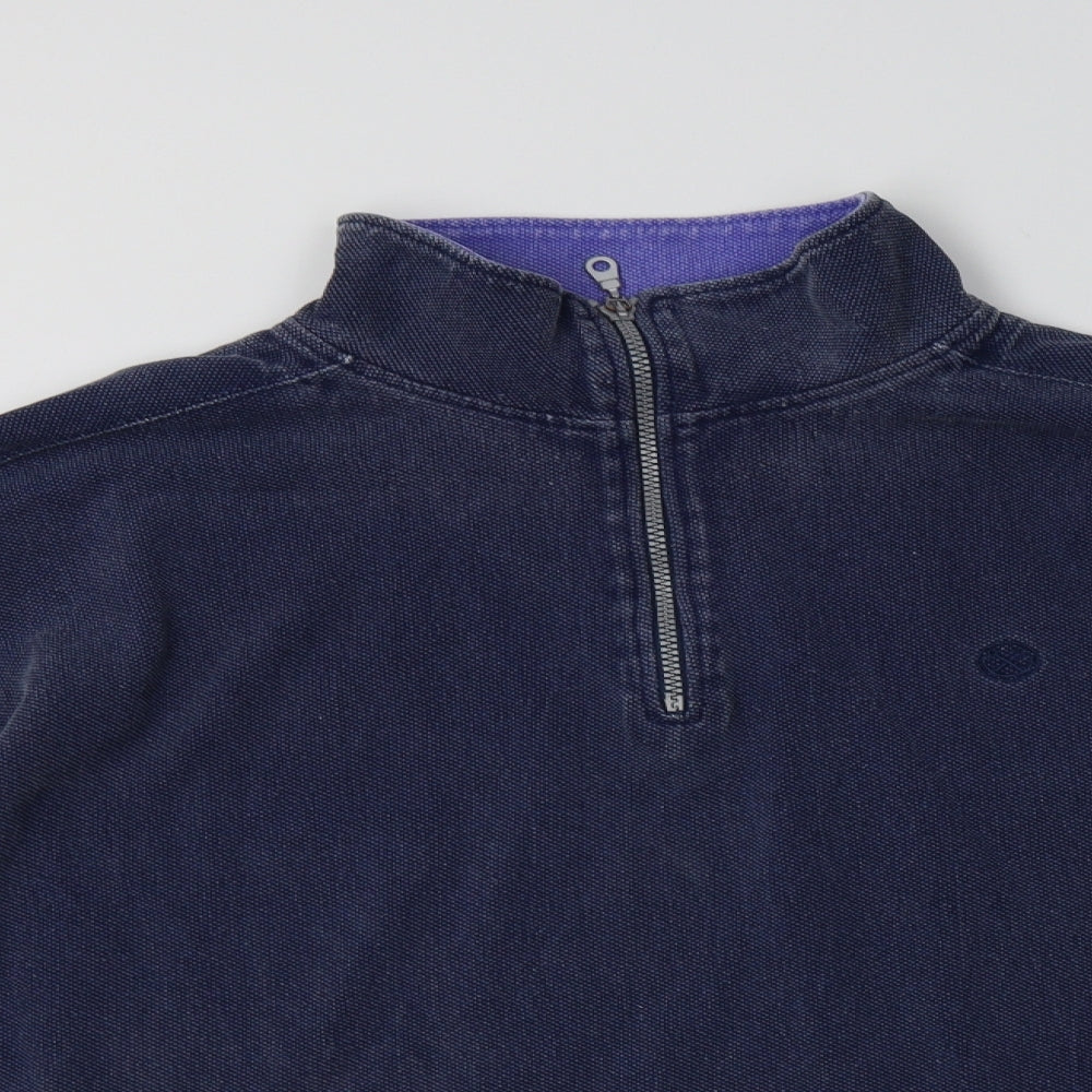 Chatham Mens Blue  Cotton Henley Sweatshirt Size M
