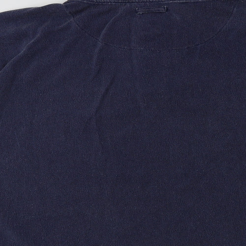 Chatham Mens Blue  Cotton Henley Sweatshirt Size M
