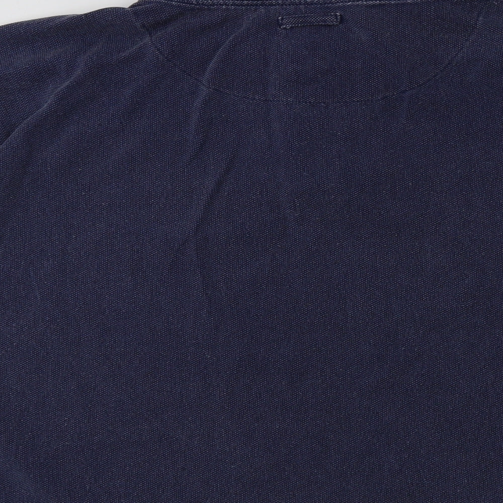 Chatham Mens Blue  Cotton Henley Sweatshirt Size M