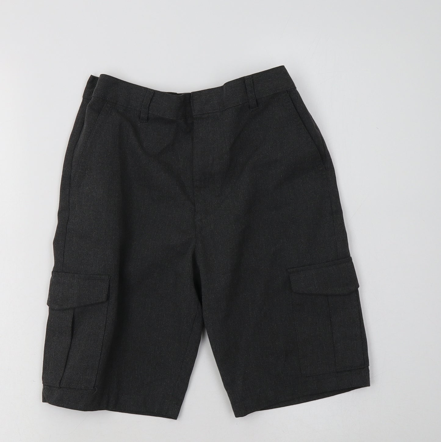 M&S Boys Grey  Polyester Cargo Shorts Size 10-11 Years  Regular  - School Wear