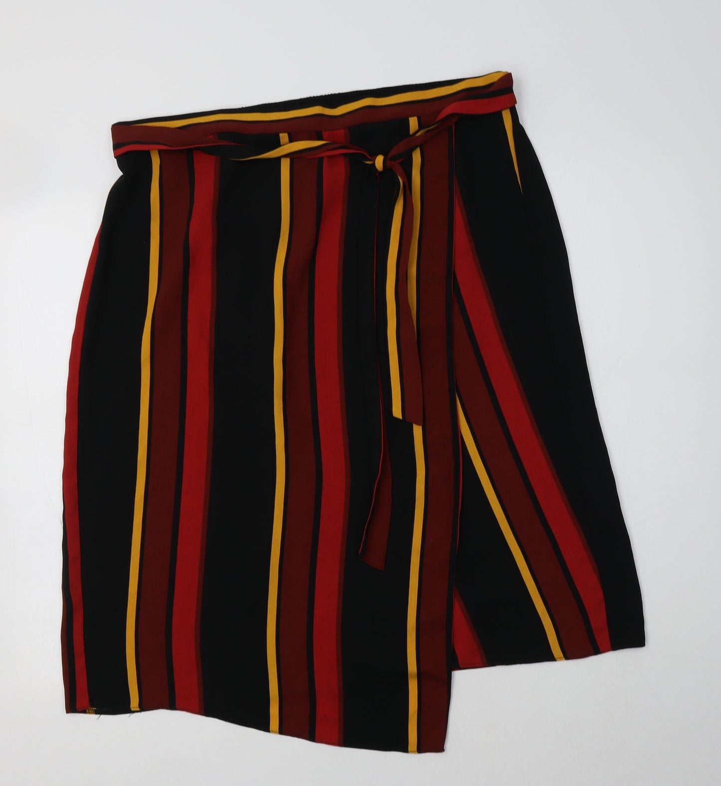 George Womens Multicoloured Striped Polyester Wrap Skirt Size 18