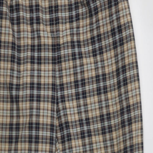 Alice Collins Womens Beige Check Polyester Trousers  Size 14 L29 in Regular