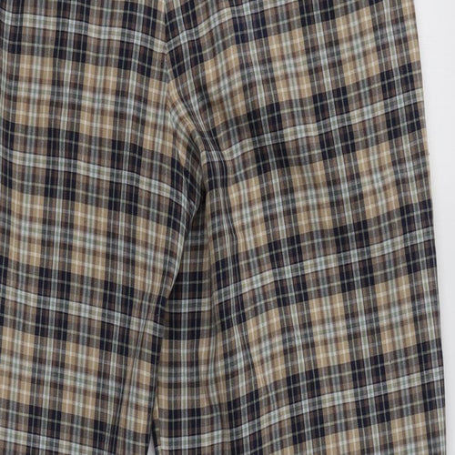 Alice Collins Womens Beige Check Polyester Trousers  Size 14 L29 in Regular