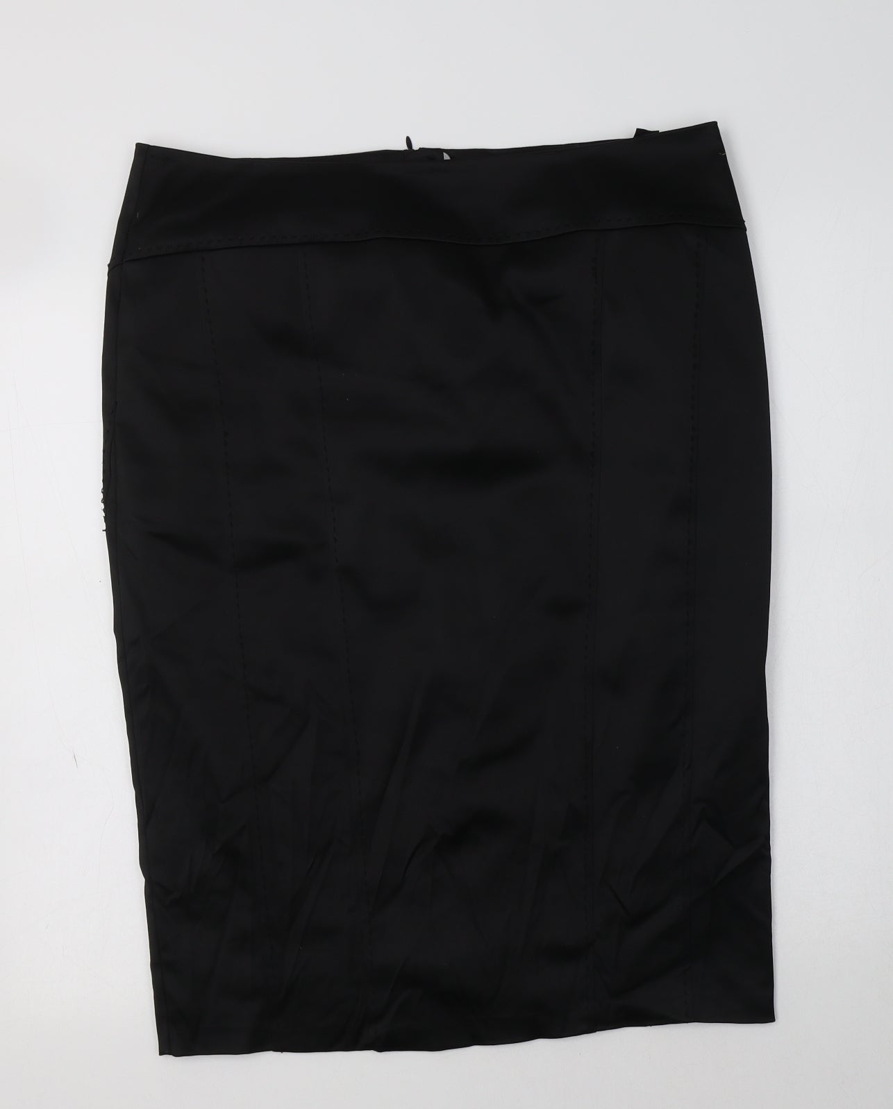 M&S Womens Black  Polyester Straight & Pencil Skirt Size 14