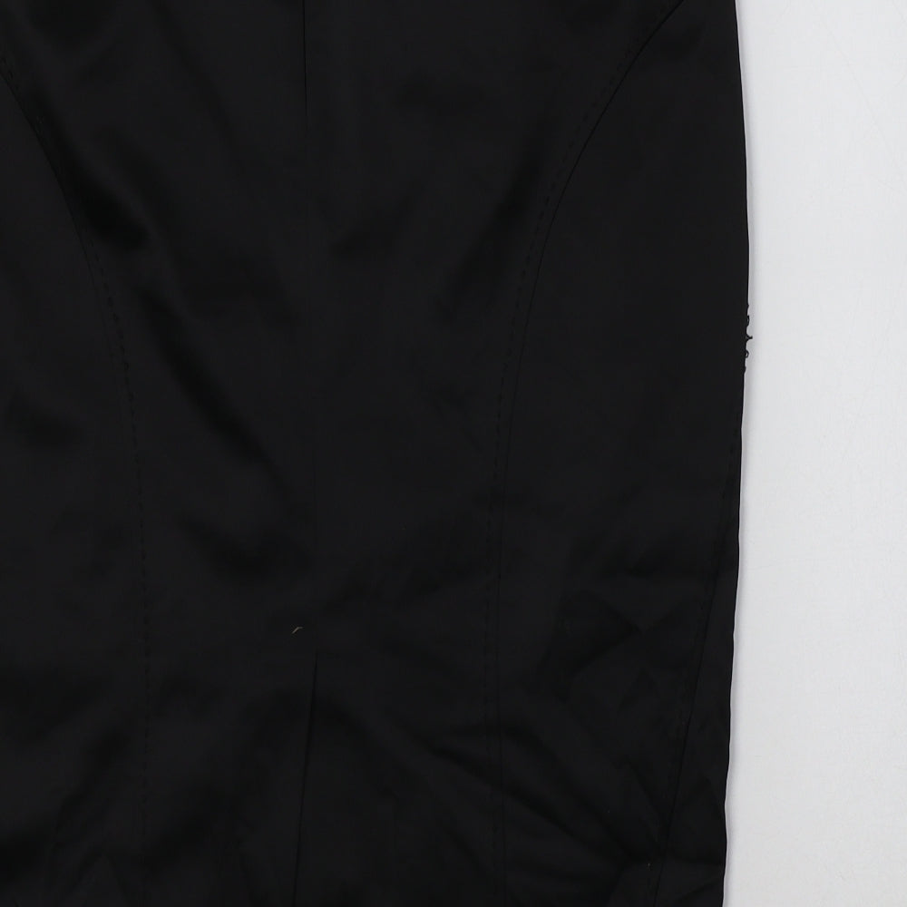 M&S Womens Black  Polyester Straight & Pencil Skirt Size 14