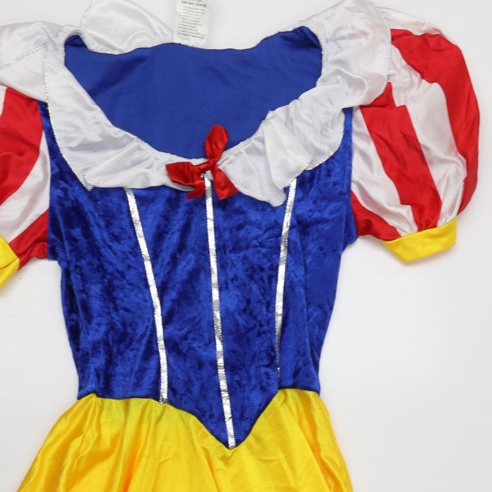 Preworn Womens Multicoloured Striped Polyester Fit & Flare  Size M  Collared  - Fancy Dress