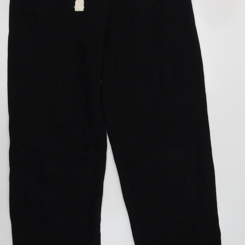 Cotton Ridge Mens Black  Cotton Jogger Trousers Size L L32 in Regular