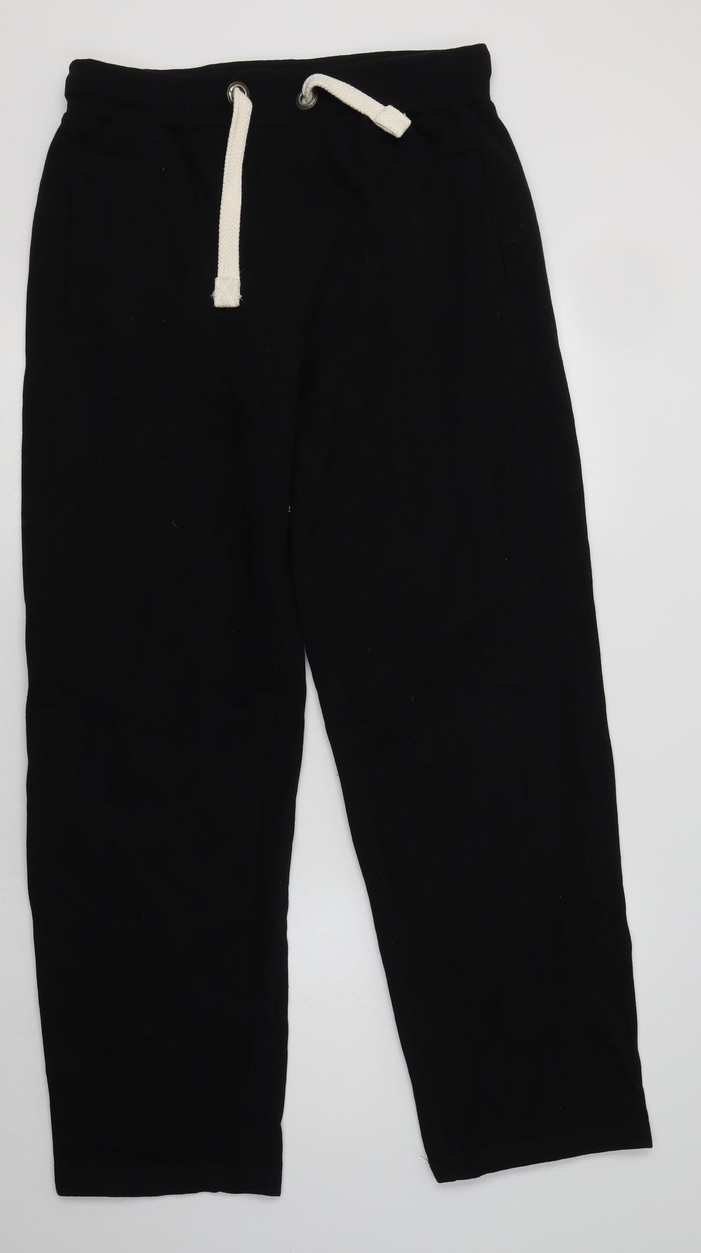 Cotton Ridge Mens Black  Cotton Jogger Trousers Size L L32 in Regular