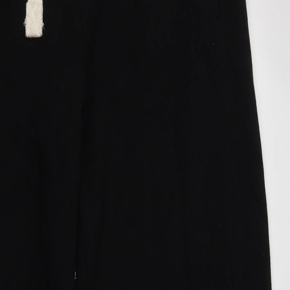 Cotton Ridge Mens Black  Cotton Jogger Trousers Size L L32 in Regular