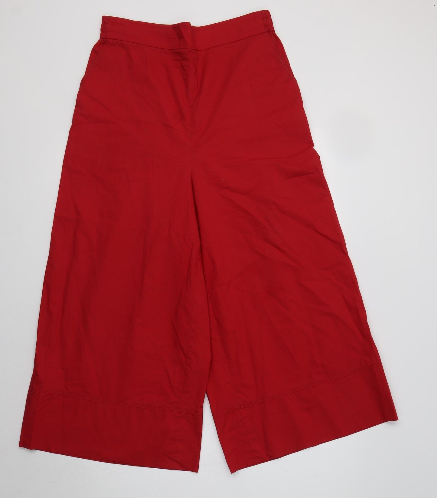 Pennyblack Womens Red  Cotton Cropped Trousers Size 12 L22 in Regular