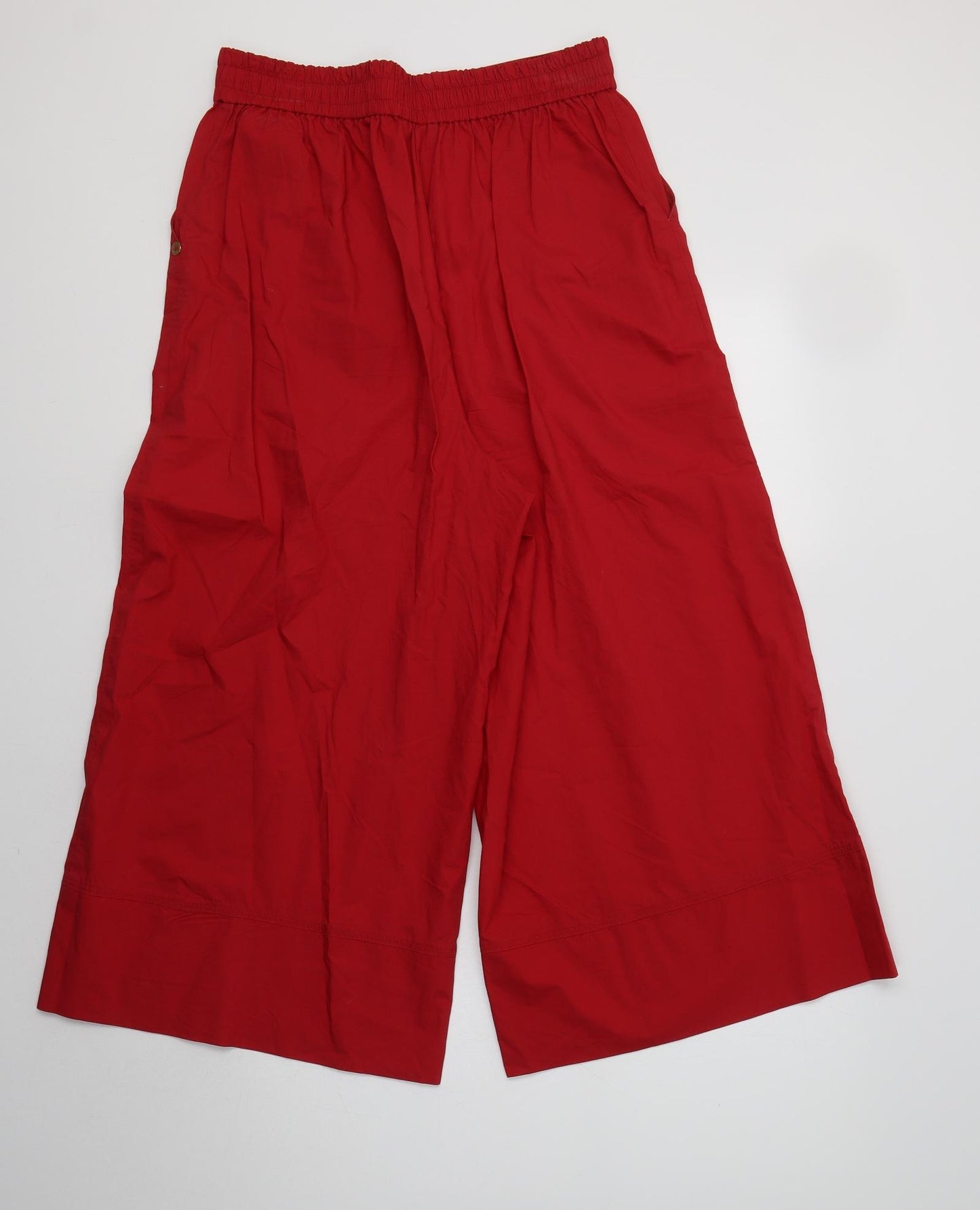 Pennyblack Womens Red  Cotton Cropped Trousers Size 12 L22 in Regular
