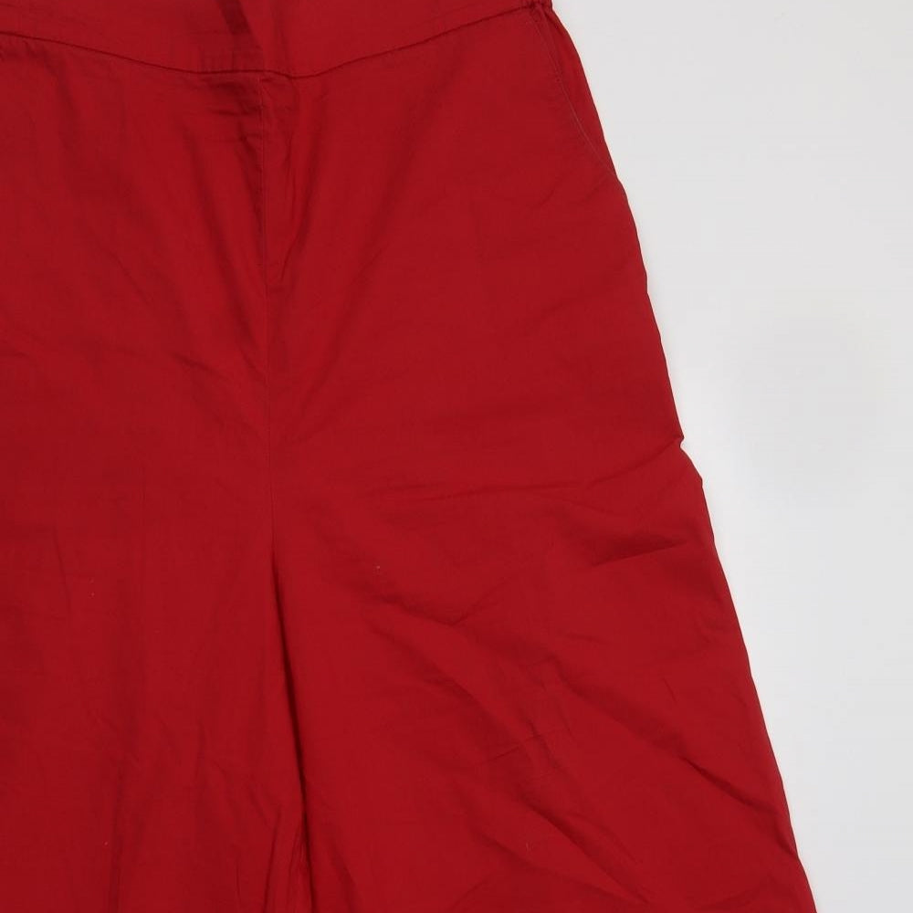 Pennyblack Womens Red  Cotton Cropped Trousers Size 12 L22 in Regular