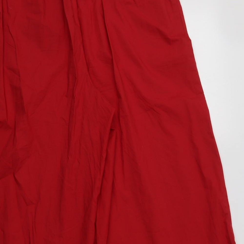 Pennyblack Womens Red  Cotton Cropped Trousers Size 12 L22 in Regular