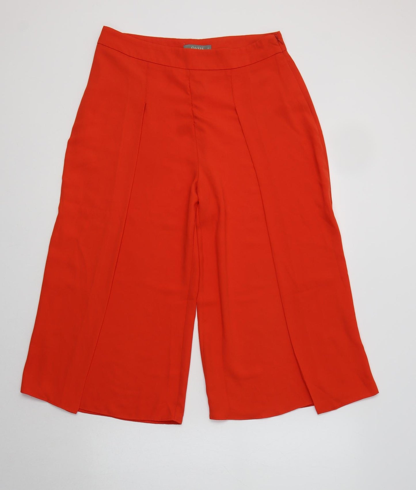 Oasis Womens Orange  Polyester Cropped Trousers Size 12 L20 in Regular