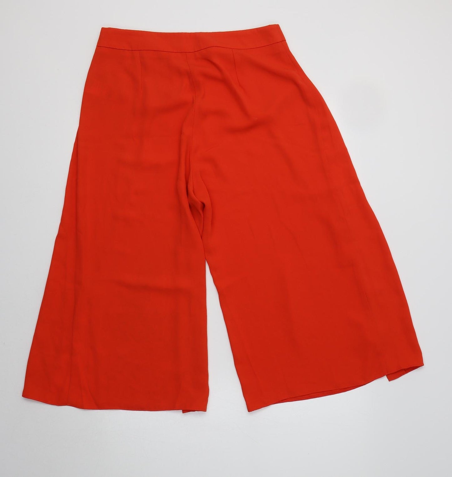 Oasis Womens Orange  Polyester Cropped Trousers Size 12 L20 in Regular