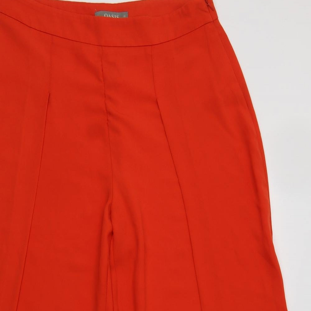 Oasis Womens Orange  Polyester Cropped Trousers Size 12 L20 in Regular