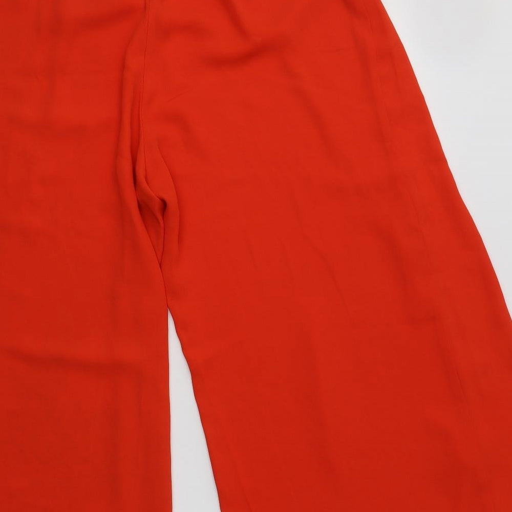 Oasis Womens Orange  Polyester Cropped Trousers Size 12 L20 in Regular