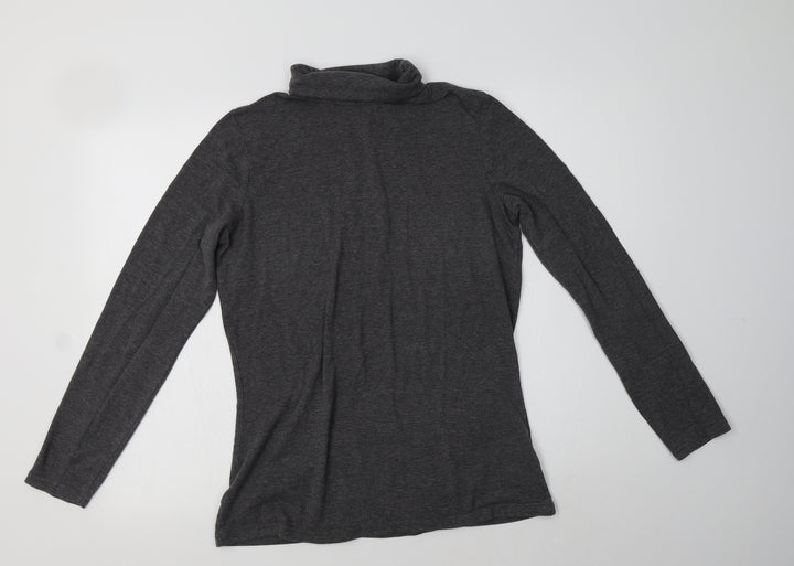 ESMARA Womens Grey  Polyester Basic T-Shirt Size 18 Roll Neck