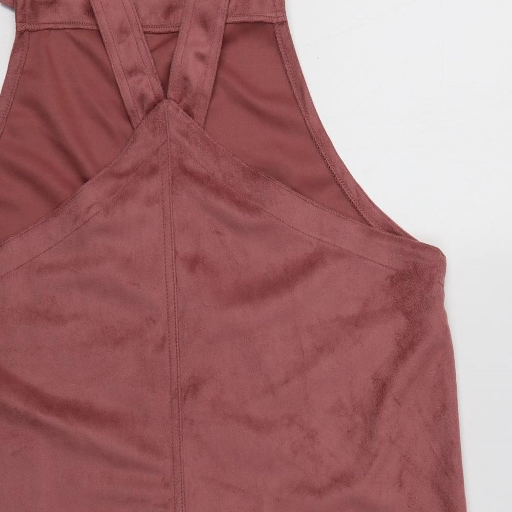 Primark Womens Pink  Polyester Pinafore/Dungaree Dress  Size 18  Square Neck