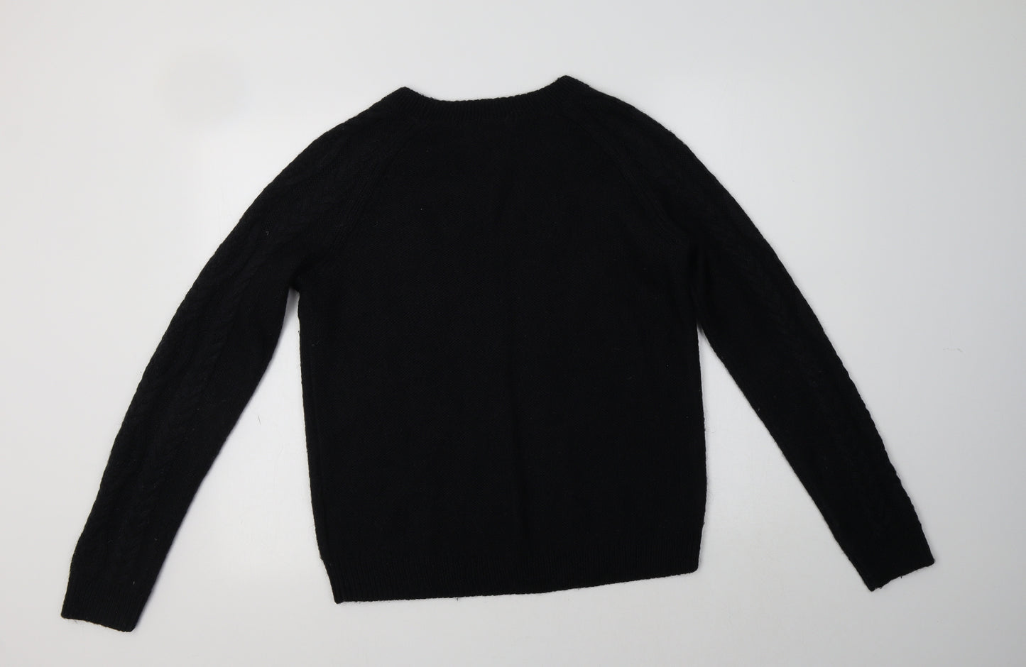 H&M Womens Black Crew Neck  Acrylic Pullover Jumper Size L